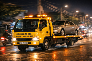 Xe cứu hộ ô tô khẩn cấp kéo xe hỏng tại Tây Mỗ