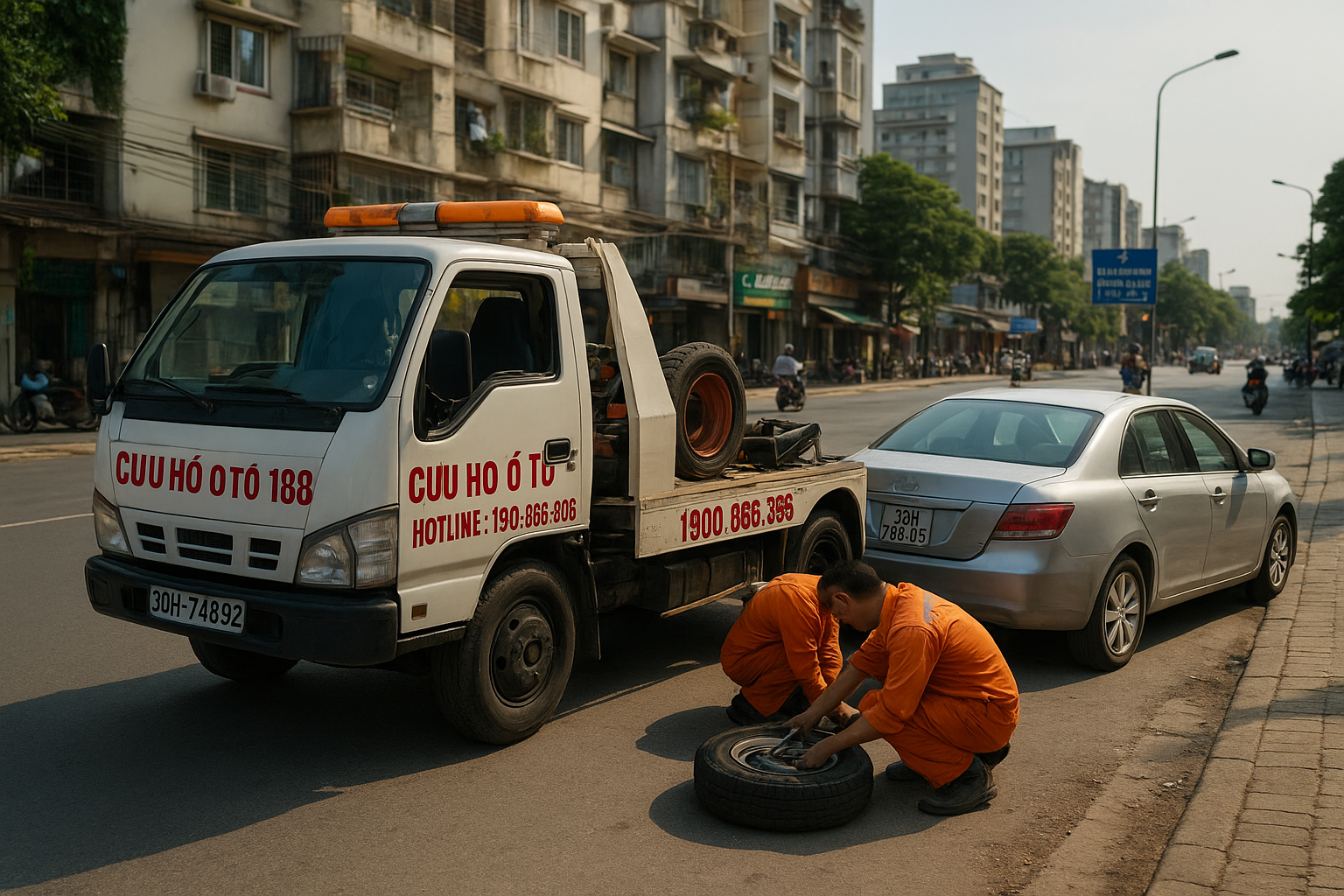 Xe cứu hộ lốp ô tô tại Tây Mỗ Nam Từ Liêm phục vụ nhanh các khu vực lân cận Hà Nội