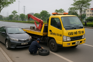 Xe cứu hộ lốp ô tô Phú Đô vá lốp tận nơi tại Nam Từ Liêm Hà Nội