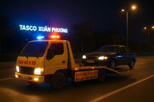 Xe cứu hộ ô tô Tasco Xuân Phương kéo xe hỏng tại khu vực Xuân Phương