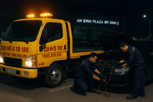 Cứu hộ ắc quy ô tô An Bình Plaza – Mỹ Đình 2 kích bình ắc quy xe hết điện