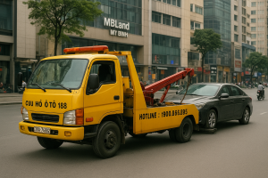 Cứu hộ ô tô MBLand Mỹ Đình kéo xe hỏng tại khu vực sầm uất