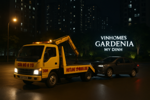 Xe cứu hộ ô tô chuyên nghiệp tại Vinhomes Gardenia – Mỹ Đình kéo xe hỏng