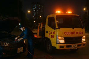 Xe cứu hộ ắc quy ô tô Mon City Mỹ Đình kích bình ắc quy nhanh chóng