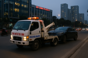 Xe cứu hộ ô tô Mỹ Đình Plaza 2 đang kéo xe hỏng nhanh chóng