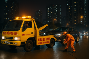 Xe cứu hộ ô tô kéo xe hỏng tại khu HD Mon City