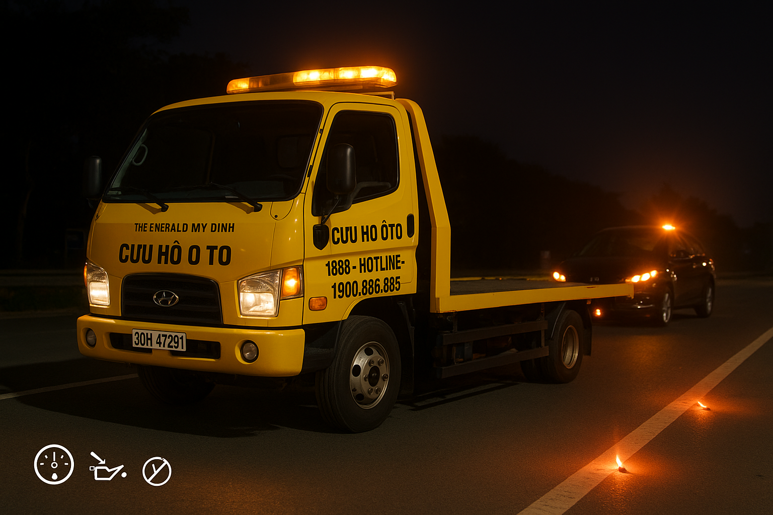 Xe cứu hộ ô tô The Emerald Mỹ Đình với hotline khẩn cấp 1900.866.895 và lời khuyên phòng tránh sự cố.