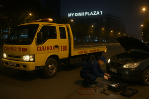 Cứu hộ ắc quy ô tô Mỹ Đình Plaza 1 kích bình khẩn cấp cho xe chết máy