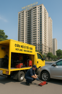 Cứu hộ lốp ô tô The Emerald Mỹ Đình vá lốp lưu động tại chỗ nhanh chóng